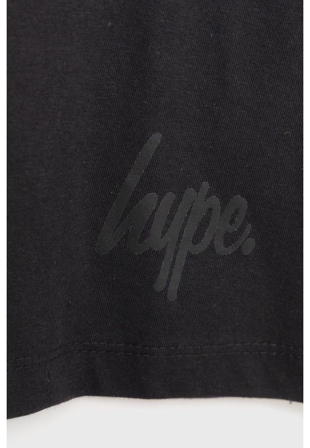Hype T-shirt bawełniany dziecięcy kolor czarny gładki. Okazja: na co dzień. Kolor: czarny. Materiał: bawełna. Wzór: gładki. Styl: casual