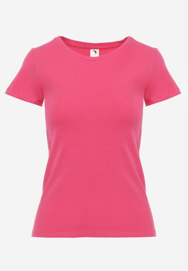 Renee - Różowy T-shirt Basic z Bawełny Liaselle. Okazja: na co dzień. Kolor: różowy. Materiał: bawełna. Styl: elegancki, klasyczny, casual