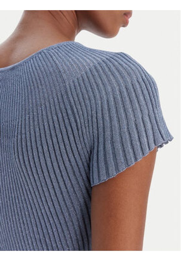 Marella Sukienka dzianinowa Draghi 2613321041 Błękitny Regular Fit. Kolor: niebieski. Materiał: wiskoza