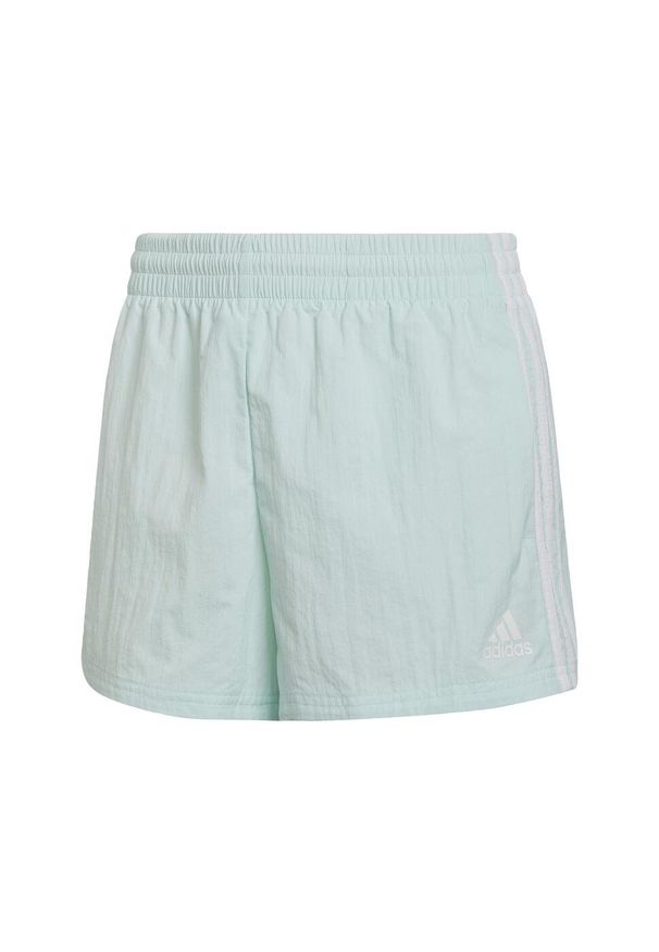 Krótki Kobieta Adidas En Essentials 3Stripes (Coupe Ample) niebieski. Kolor: zielony, biały, wielokolorowy. Długość: krótkie. Sport: fitness