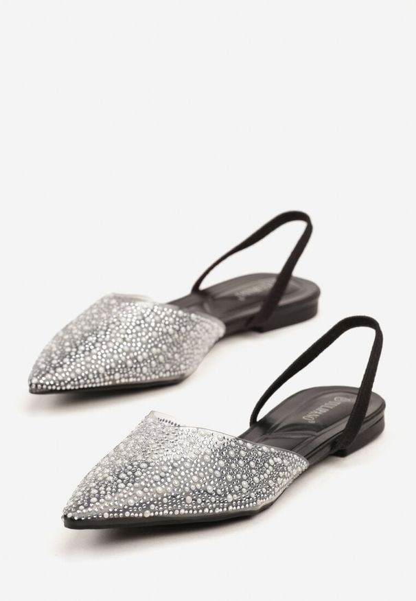 Born2be - Czarne Transparentne Sandały z Cyrkoniami Silianeia. Okazja: na co dzień. Kolor: czarny. Wzór: aplikacja. Obcas: na obcasie. Styl: elegancki, casual, wizytowy. Wysokość obcasa: średni