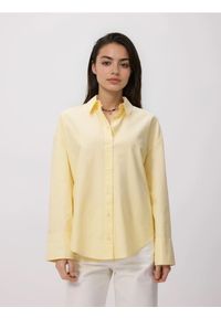 Reserved - Koszula z bawełny oxford - jasnożółty. Kolor: żółty. Materiał: bawełna
