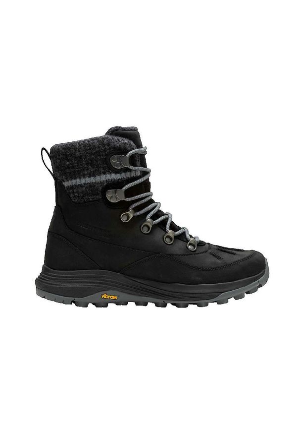 Buty trekkingowe damskie Merrell Siren 4 Thermo Mid Zip Wp. Wysokość cholewki: za kostkę. Zapięcie: sznurówki. Kolor: czarny. Materiał: tkanina, skóra. Szerokość cholewki: normalna. Styl: sportowy