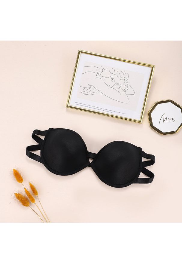 Intica - Biustonosz bez ramiączek z delikatnego materiału Indrischka. Kolor: czarny. Materiał: materiał