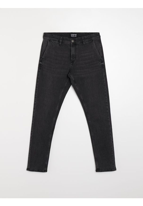 Sinsay - Jeansy chino slim fit - czarny. Kolor: czarny. Materiał: jeans