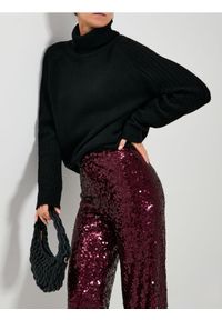 Sinsay - Golf z ozdobnymi rękawami - czarny. Typ kołnierza: golf. Kolor: czarny