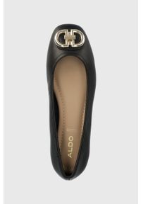 Aldo baleriny skórzane Courbe kolor czarny. Kolor: czarny. Materiał: skóra. Obcas: na obcasie. Wysokość obcasa: niski #4