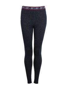Juicy Couture Legginsy | JWTKB179522 | High Waisted Leg | Kobieta | Granatowy. Kolor: niebieski. Materiał: bawełna, poliester, elastan. Wzór: aplikacja #1
