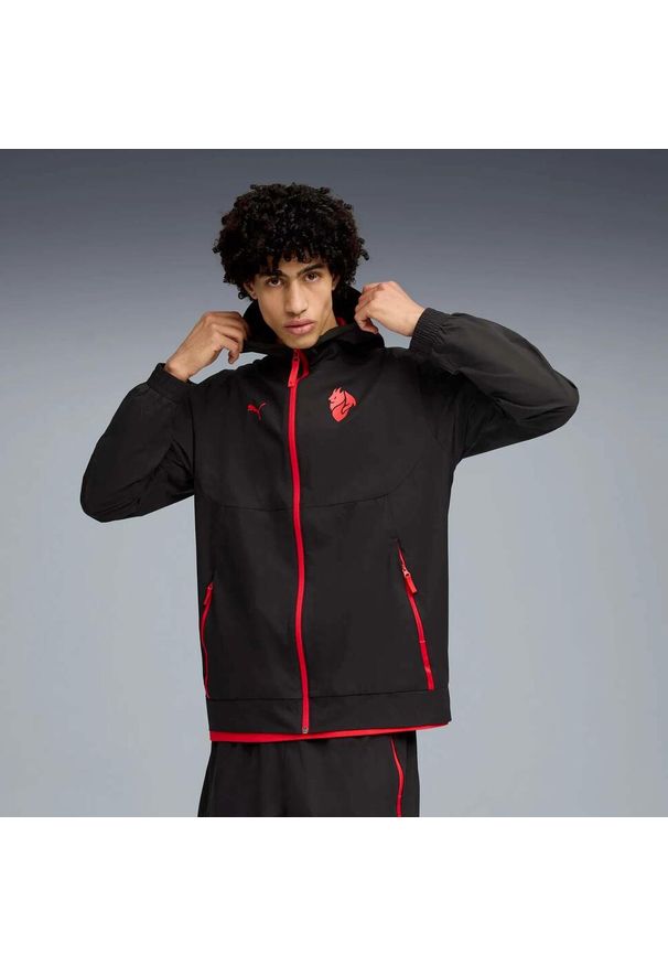 Puma - Kurtka dresowa AC Milan Woven 2025/26. Kolor: czarny. Materiał: dresówka. Sport: bieganie