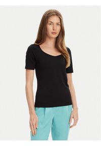 United Colors of Benetton - United Colors Of Benetton T-Shirt 3FJHD401P Czarny Slim Fit. Kolor: czarny. Materiał: bawełna