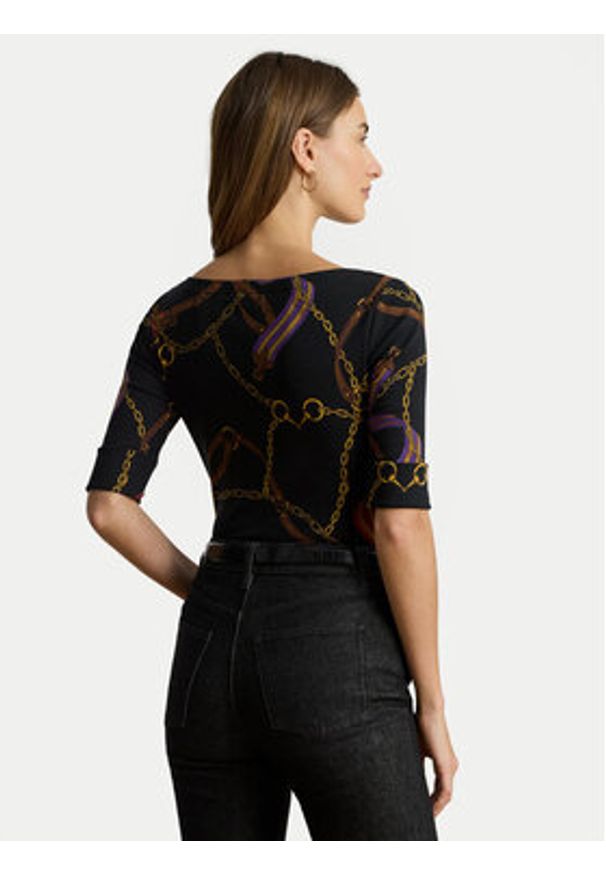 Lauren Ralph Lauren - LAUREN RALPH LAUREN Bluzka 200980215001 Czarny Slim Fit. Kolor: czarny. Materiał: bawełna