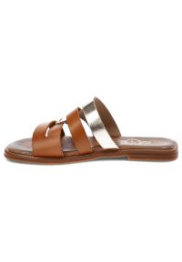 Złote Klapki Lemar Wygodne Buty Na Lato. Okazja: na spacer, na co dzień. Kolor: złoty. Materiał: skóra. Sezon: lato. Styl: klasyczny, casual, elegancki #7