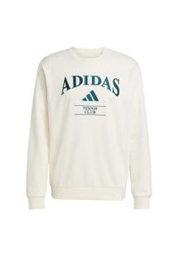 Adidas - Bluza adidas Heritage Graphic Crew. Kolor: biały, wielokolorowy, zielony. Długość rękawa: długi rękaw. Długość: długie. Sport: tenis