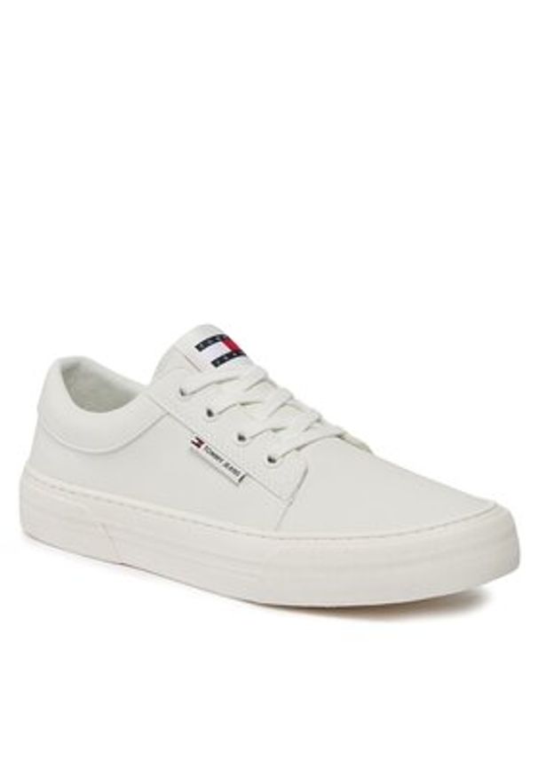 Tommy Jeans Sneakersy Tjm Vulc. Skate Derby Ess EM0EM01400 Écru. Materiał: skóra. Sport: skateboard