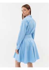 Polo Ralph Lauren Sukienka koszulowa 211910798001 Błękitny Regular Fit. Typ kołnierza: polo. Kolor: niebieski. Materiał: bawełna. Typ sukienki: koszulowe