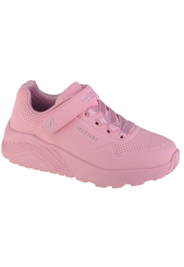skechers - Buty do chodzenia dziewczęce, Skechers Uno Lite-Frosty Vibe. Kolor: różowy. Materiał: materiał, syntetyk. Sport: turystyka piesza