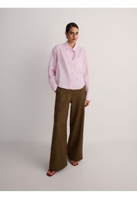 Reserved - Koszula z lnem - lawendowy. Kolor: fioletowy. Materiał: len #1