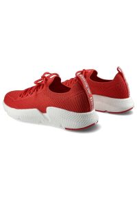 Big-Star - Czerwone Sneakersy Big Star Damskie Sportowe Buty. Okazja: na spacer. Kolor: czerwony. Materiał: materiał. Szerokość cholewki: normalna. Sport: turystyka piesza #8
