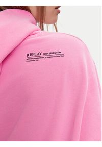 Replay Bluza W3704E.000.23650P Różowy Regular Fit. Kolor: różowy. Materiał: bawełna #10