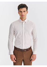 Pako Lorente - PAKO LORENTE – Biała koszula w kwiatowy print. Kolor: biały. Materiał: bawełna, elastan. Długość rękawa: długi rękaw. Długość: długie. Wzór: nadruk, kwiaty #1