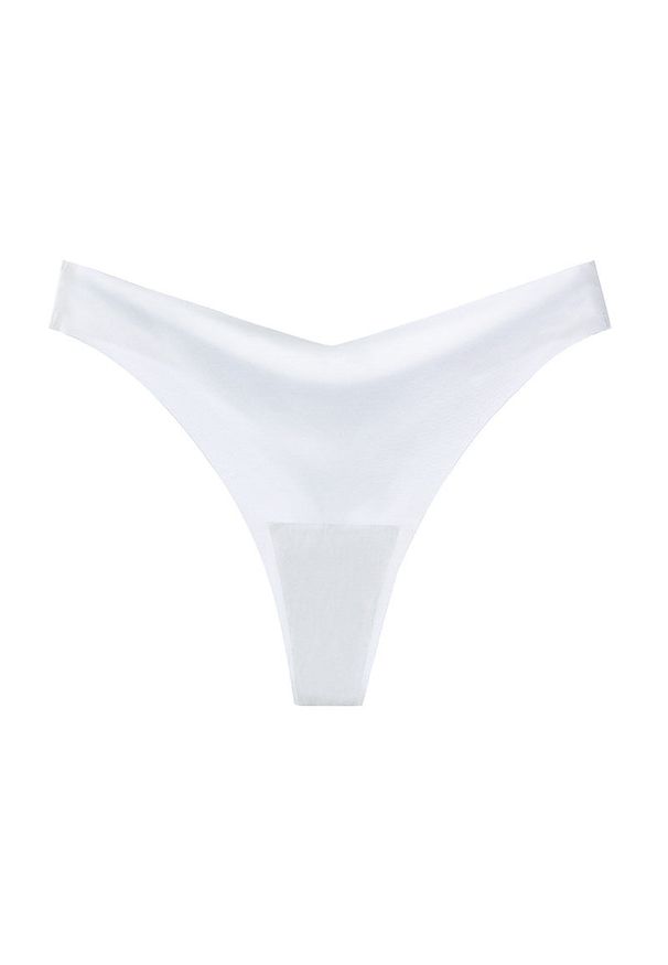 Intica - Stringi bezszwowe z obniżonym stanem do codziennego noszenia Tiffie. Stan: obniżony. Kolor: biały. Materiał: materiał