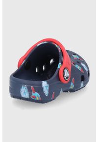 Crocs Klapki dziecięce kolor granatowy. Nosek buta: okrągły. Kolor: niebieski. Materiał: materiał, guma