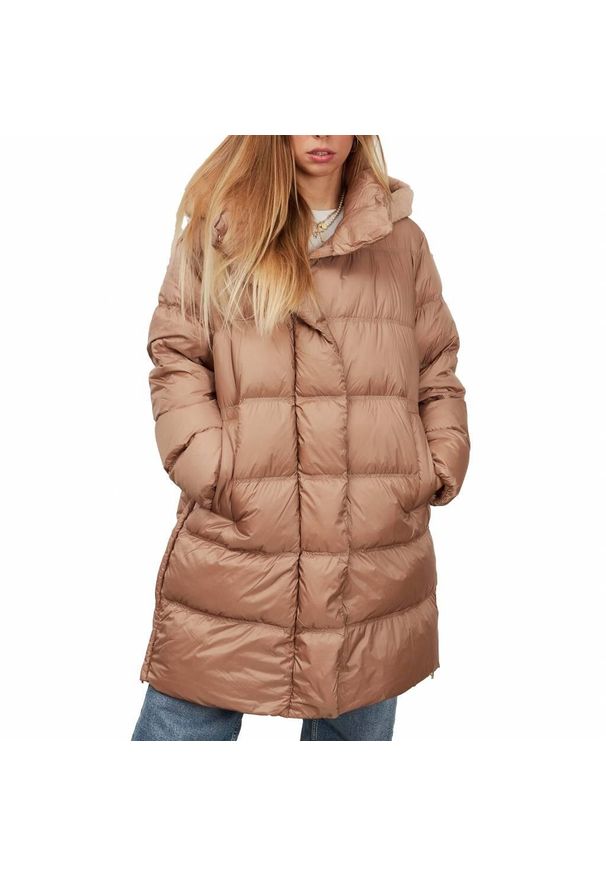 Kurtka Geox Model W Tahina Long Jkt Kolor Brązowy. Kolor: brązowy. Materiał: tkanina