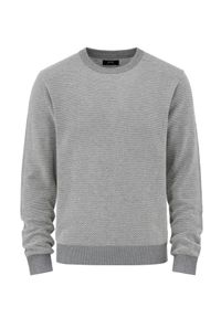 Ochnik - Szary bawełniany sweter męski. Kolor: szary. Materiał: bawełna. Długość rękawa: długi rękaw. Długość: długie