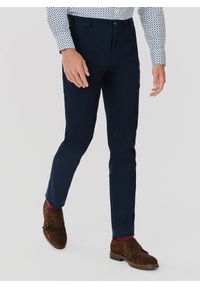 Pako Lorente - PAKO LORENTE – Granatowe spodnie męskie. Okazja: na co dzień. Kolor: niebieski. Materiał: bawełna, materiał, elastan. Styl: klasyczny, casual #1