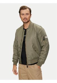 Guess Jeans Kurtka bomber M4YL01 WG932 Khaki Regular Fit. Kolor: brązowy. Materiał: syntetyk #1