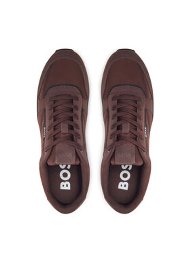 BOSS Sneakersy Kai 50529542 Brązowy. Kolor: brązowy. Materiał: zamsz, skóra