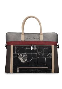 Brązowa Aktówka Damska Anekke Mademoiselle. Kolor: brązowy. Wzór: nadruk. Styl: biznesowy, casual, elegancki #7