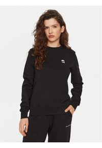Karl Lagerfeld - KARL LAGERFELD Bluza A1W20014 Czarny Regular Fit. Typ kołnierza: dekolt w karo. Kolor: czarny. Materiał: bawełna #1