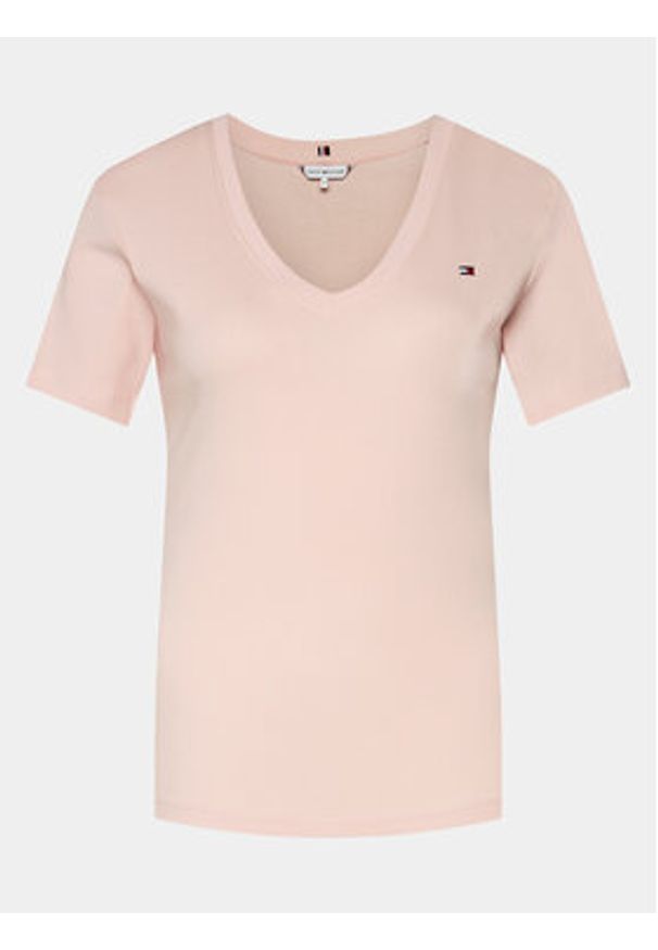 TOMMY HILFIGER - Tommy Hilfiger T-Shirt New Cody WW0WW40584 Różowy Slim Fit. Kolor: różowy. Materiał: bawełna
