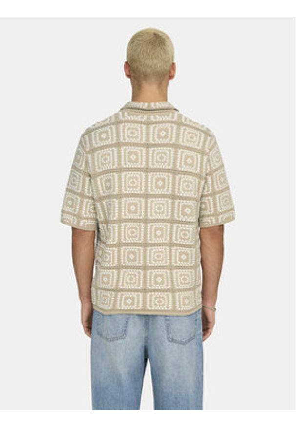 Only & Sons Koszula Bart 22033329 Beżowy Relaxed Fit. Kolor: beżowy. Materiał: bawełna