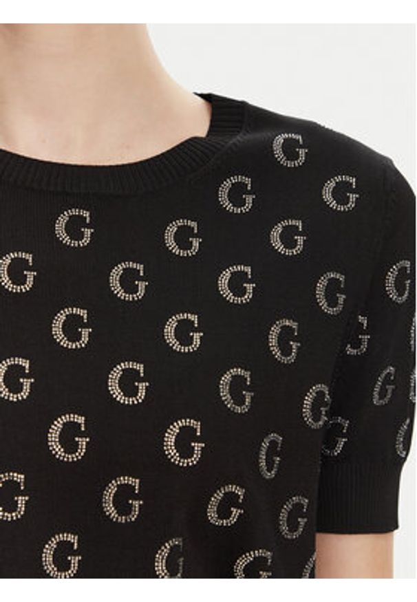 Guess Sweter W5GR05 Z3D60 Czarny Regular Fit. Kolor: czarny. Materiał: wiskoza