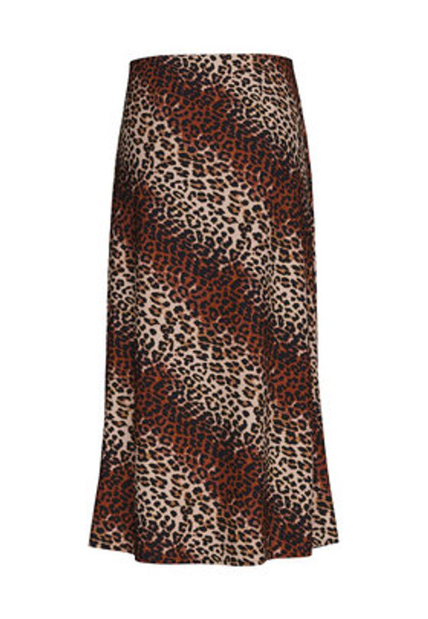 Pieces Spódnica midi Nya 17147811 Brązowy Regular Fit. Kolor: brązowy. Materiał: wiskoza
