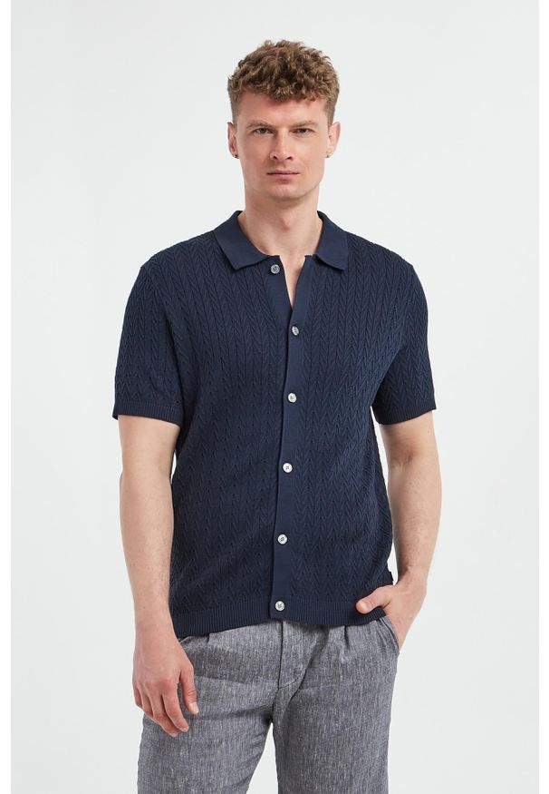 Polo męskie zapinane Tristao JOOP!. Typ kołnierza: polo