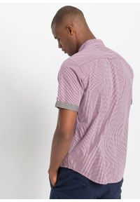 Koszula z krótkim rękawem bonprix jeżynowo-biały w kratę. Kolor: fioletowy. Długość rękawa: krótki rękaw. Długość: krótkie #5