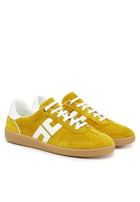 Elisabetta Franchi Sneakersy SA-51G-51E2-V400 Żółty. Kolor: żółty. Materiał: zamsz, skóra