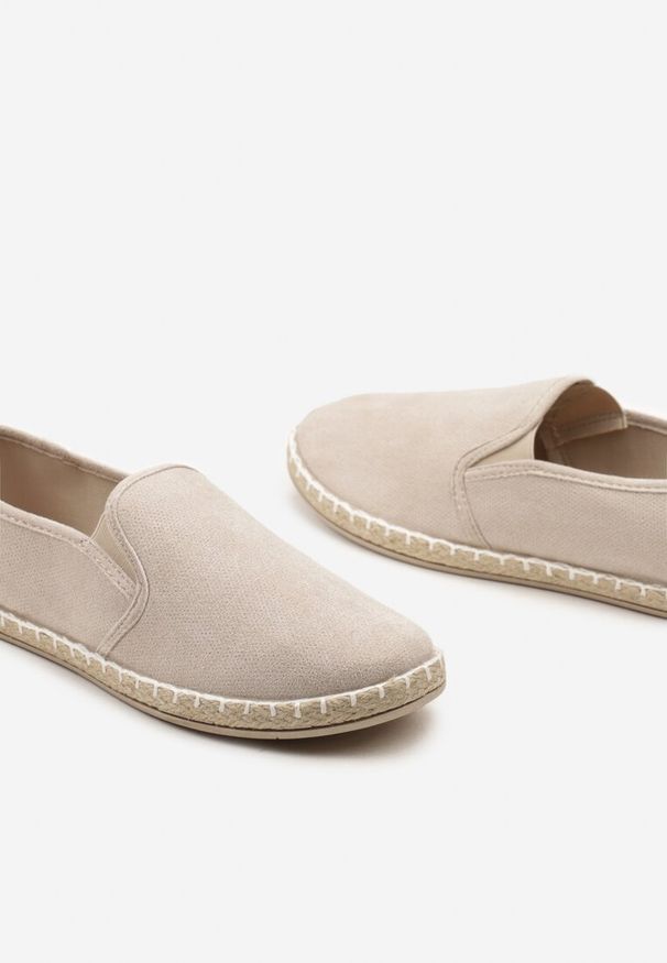 Renee - Beżowe Wsuwane Tenisówki Espadryle z Plecioną Podeszwą Elladia. Zapięcie: bez zapięcia. Kolor: beżowy. Sezon: lato