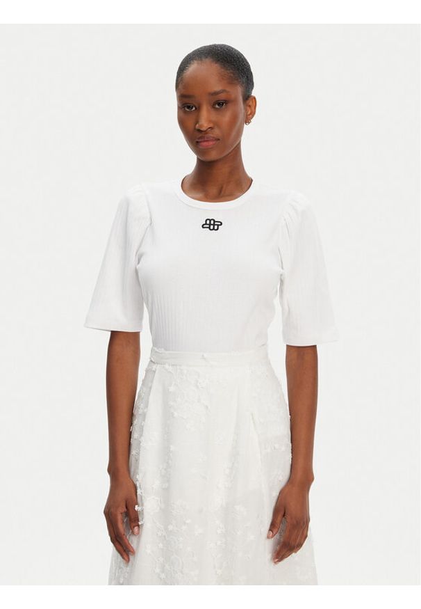 Munthe T-Shirt Parsa 252110025264 Biały Regular Fit. Kolor: biały. Materiał: bawełna