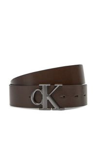 Calvin Klein Jeans Pasek Męski Monogram Plaque Buckle 35Mm Adj/Rev LV04G7026G Czarny. Kolor: czarny. Materiał: skóra #4
