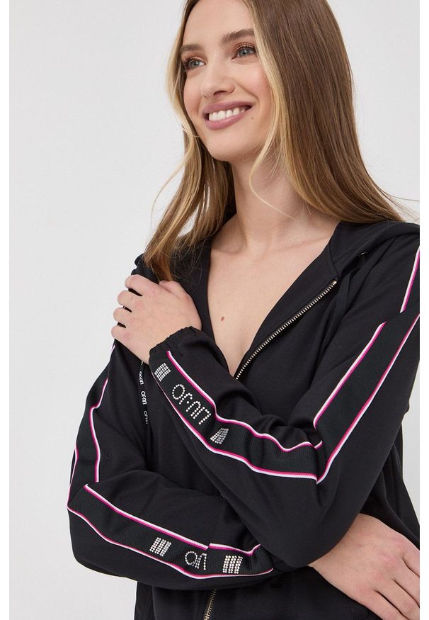 Liu Jo bluza damski kolor czarny. Okazja: na co dzień. Kolor: czarny. Materiał: dzianina. Styl: casual