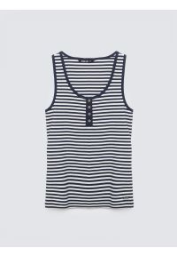 Big-Star - Top damski w paski granatowy Yunsa 403. Okazja: na co dzień. Kolor: niebieski. Materiał: dzianina. Wzór: paski. Styl: casual, klasyczny #1