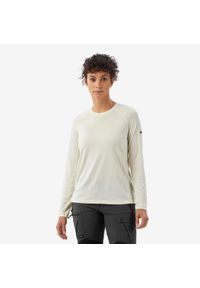 SIMOND - Koszulka trekkingowa damska z długim rękawem Merino Resist undyed. Kolor: biały. Materiał: wełna, poliamid, materiał. Długość rękawa: długi rękaw. Długość: długie. Sport: turystyka piesza
