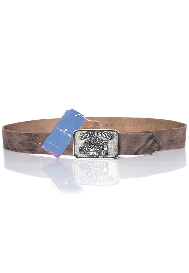 Tom Tailor - TOM TAILOR PASEK SKÓRZANY TG1001R15 40mm Gürtel Q.2091 0681. Materiał: skóra. Wzór: paski. Styl: klasyczny