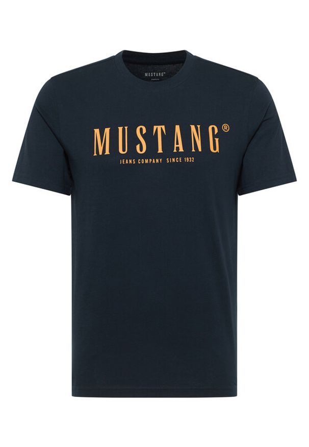 Mustang T-Shirt Austin 1016853 Granatowy Regular Fit. Kolor: niebieski. Materiał: bawełna