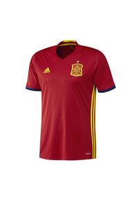 Adidas - Koszulka do piłki nożnej krótki rękaw Hiszpania 2016. Kolor: czerwony. Materiał: materiał, poliester. Długość rękawa: krótki rękaw. Technologia: ClimaCool (Adidas). Długość: krótkie #1