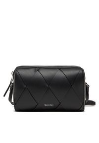 Calvin Klein Torebka Ck Woven Camera Bag K60K613002 Czarny. Kolor: czarny. Materiał: skórzane